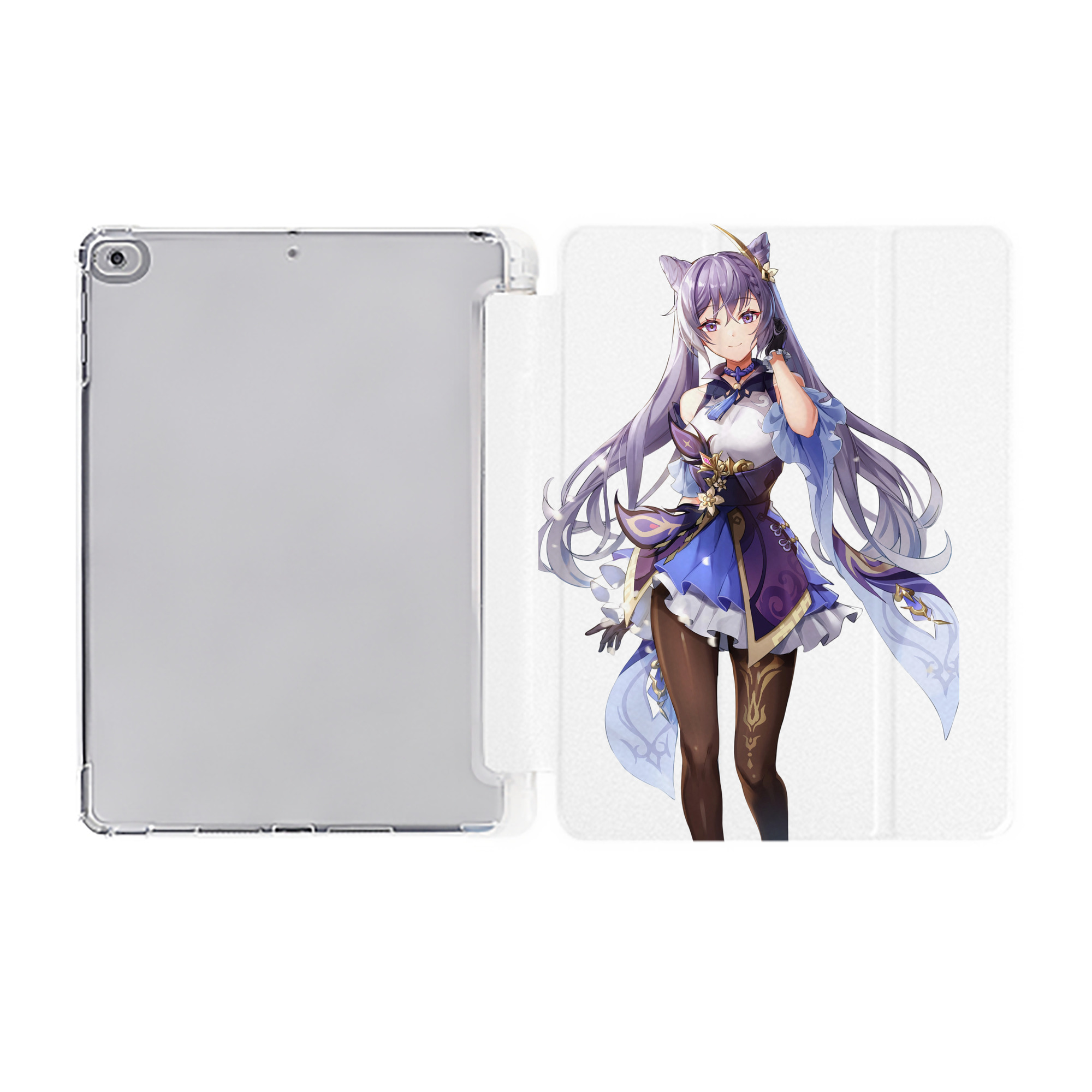 げんし神 刻晴 こくせい genshin Kokusei IPad ケース ペン収納付き 三つ折りスタンド PUレザー×シリコン 対応機種9.5/10.5/10.9インチ